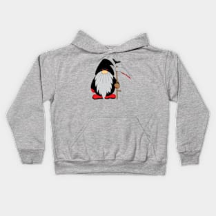 Funny Halloween Grim Reaper Gnome Kids Hoodie